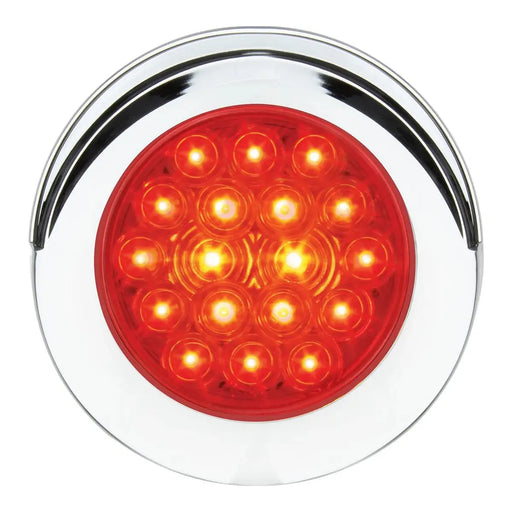 Firebrick 4" FLEET RED/RED 18 LED SURFACE MT. W/VISOR BEZEL, 3 WIRES 4" ROUND