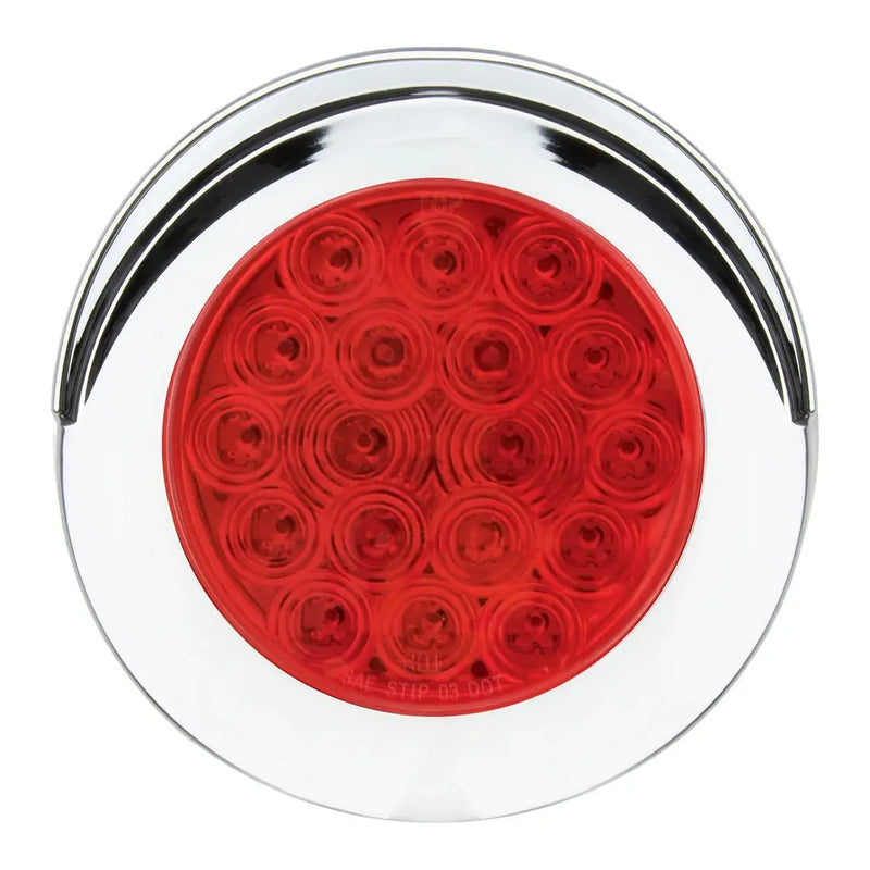 75847 Fleet Series 4" Surface Mount LED Light w/ Twist-On Bezel & 3 Wires Red 4" ROUND Firebrick
