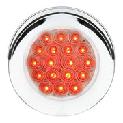 75848 Fleet Series 4" Surface Mount LED Light w/ Twist-On Bezel & 3 Wires Red/Clear 4" ROUND Antique White
