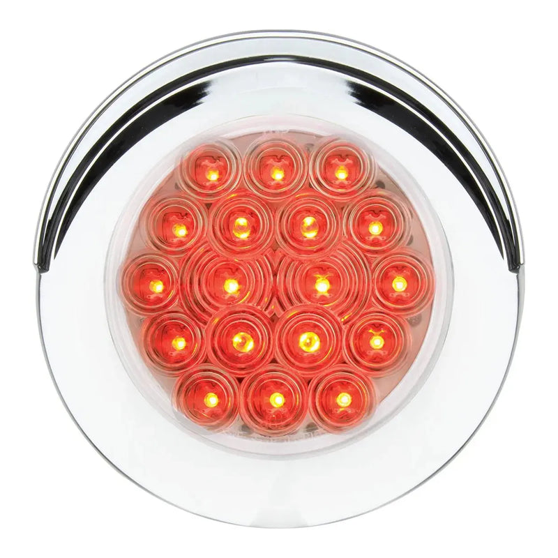 75848 Fleet Series 4" Surface Mount LED Light w/ Twist-On Bezel & 3 Wires Red/Clear 4" ROUND Antique White