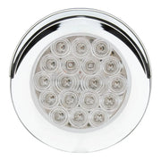 75846 Fleet Series 4" Surface Mount LED Light w/ Twist-On Bezel & 3 Wires Amber/Clear 4" ROUND Light Gray