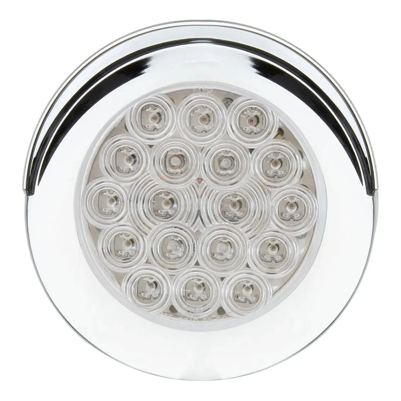 75846 Fleet Series 4" Surface Mount LED Light w/ Twist-On Bezel & 3 Wires Amber/Clear 4" ROUND Light Gray