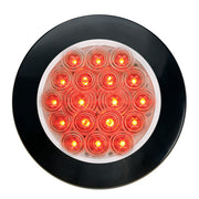 75858 Fleet Series 4" Surface Mount LED Light w/ Twist-On Bezel & 3 Wires Red/Clear Tomato