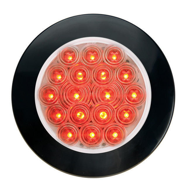 75858 Fleet Series 4" Surface Mount LED Light w/ Twist-On Bezel & 3 Wires Red/Clear Tomato
