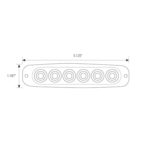 Light Gray 5-1/8" ULTRA THIN RED/RED 6 LED LIGHT, HIGH/LOW, 3 WIRES ULTRA THIN LED LIGHT