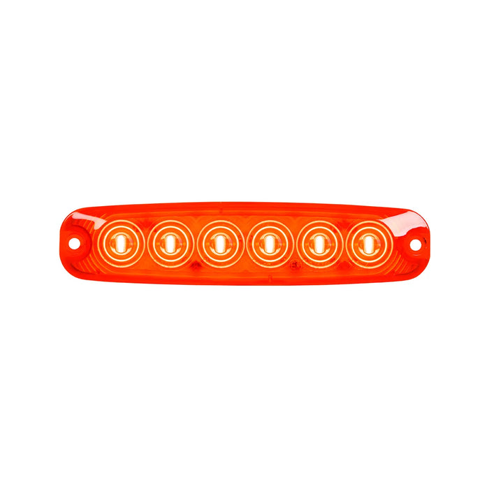 Orange Red 5-1/8" ULTRA THIN RED/RED 6 LED LIGHT, HIGH/LOW, 3 WIRES ULTRA THIN LED LIGHT