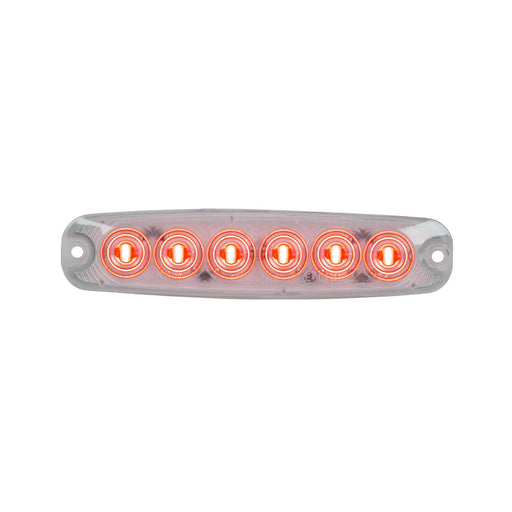 Rosy Brown 5-1/8" ULTRA THIN RED/CLEAR 6 LED LIGHT, HIGH/LOW, 3 WIRES