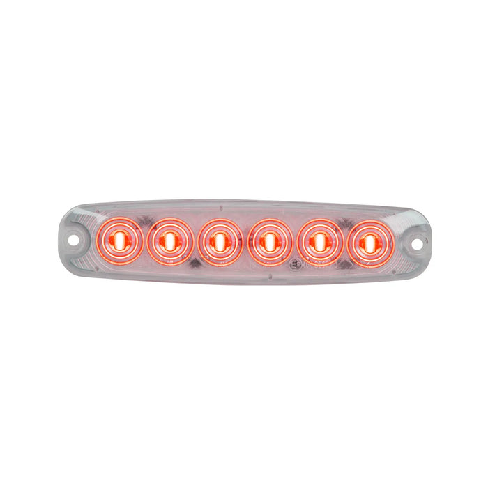 Rosy Brown 5-1/8" ULTRA THIN RED/CLEAR 6 LED LIGHT, HIGH/LOW, 3 WIRES ULTRA THIN LED LIGHT