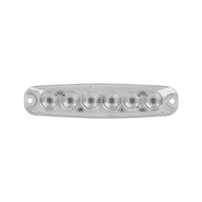 Gray 5-1/8" ULTRA THIN WHITE/CLEAR 6 LED LIGHT, HIGH/LOW, 3 WIRES