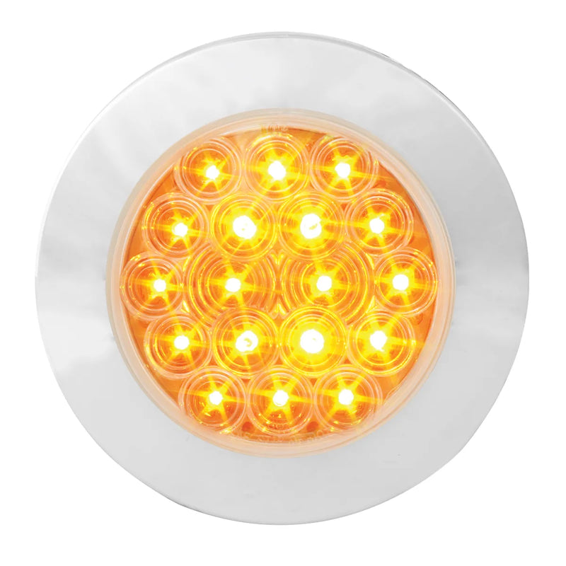 75871 Fleet Series 4" Flange Mount LED Light w/ Twist-On Bezel & 3 Prong Plug, Amber/Clear 4" ROUND Goldenrod