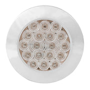 75871 Fleet Series 4" Flange Mount LED Light w/ Twist-On Bezel & 3 Prong Plug, Amber/Clear 4" ROUND Light Gray