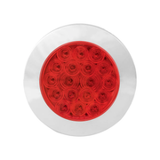 75872 Fleet Series 4" Flange Mount LED Light w/ Twist-On Bezel & 3 Prong Plug, Red 4" ROUND Firebrick