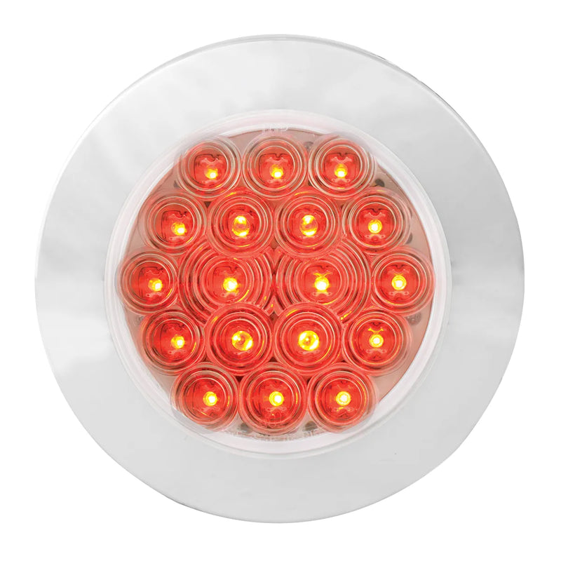 75873 Fleet Series 4" Flange Mount LED Light w/ Twist-On Bezel & 3 Prong Plug, Red/Clear 4" ROUND Chocolate