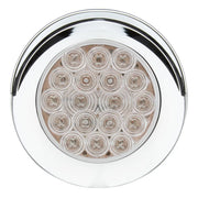 75876 Fleet Series 4" Flange Mount LED Light w/ Twist-On Bezel & 3 Prong Plug, Amber/Clear 4" ROUND Light Gray