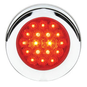 75877 Fleet Series 4" Flange Mount LED Light w/ Twist-On Bezel & 3 Prong Plug, Red 4" ROUND White Smoke