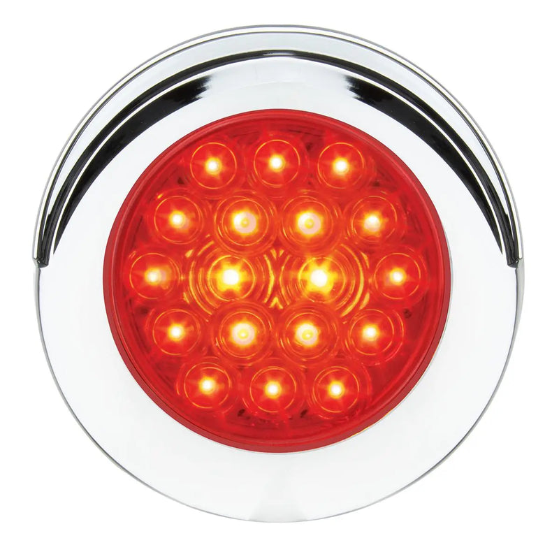 75877 Fleet Series 4" Flange Mount LED Light w/ Twist-On Bezel & 3 Prong Plug, Red 4" ROUND White Smoke