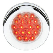 75878 Fleet Series 4" Flange Mount LED Light w/ Twist-On Bezel & 3 Prong Plug, Red 4" ROUND White Smoke