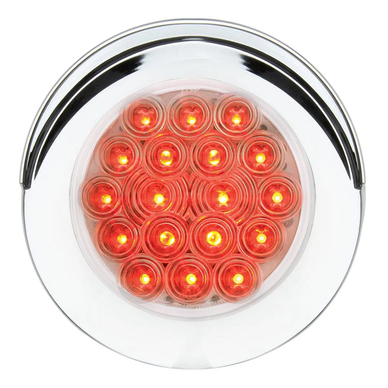 75878 Fleet Series 4" Flange Mount LED Light w/ Twist-On Bezel & 3 Prong Plug, Red 4" ROUND White Smoke