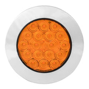 75880 Fleet Series 4" Flange Mount LED Light w/ Twist-On Bezel & 3 Wires, Amber 4" ROUND Light Gray