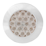 75884 Fleet Series 4" Flange Mount LED Light w/ Twist-On Bezel & 3 Wires, White/Clear 4" ROUND Light Gray