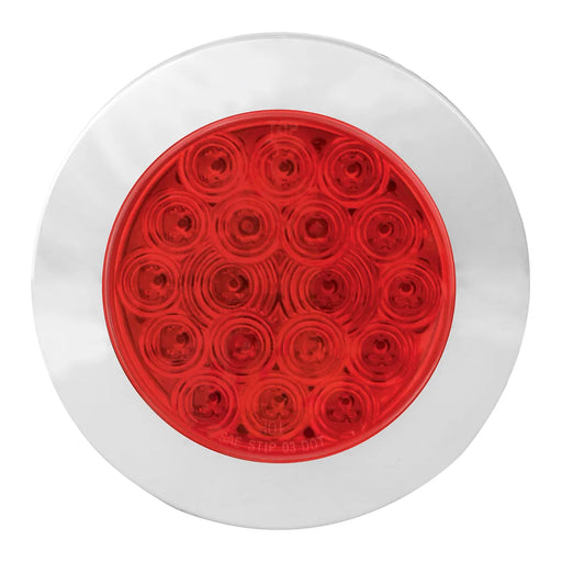 Firebrick 4" FLEET RED/RED 18 LED FLANGE MOUNT W/BEZEL, 3 WIRES #75882 4" ROUND