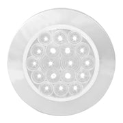 75883 Fleet Series 4" Flange Mount LED Light w/ Twist-On Bezel & 3 Wires, Red/Clear 4" ROUND Light Gray