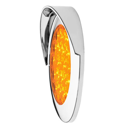 75885 Fleet Series 4" Flange Mount LED Light w/ Twist-On Bezel & 3 Wires, Amber 4" ROUND Light Gray