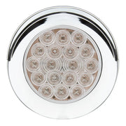 75878 Fleet Series 4" Flange Mount LED Light w/ Twist-On Bezel & 3 Prong Plug, Red 4" ROUND Light Gray