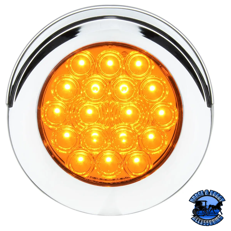 75886 Fleet Series 4" Flange Mount LED Light w/ Twist-On Bezel & 3 Wires, Amber/Clear 4" ROUND Dark Slate Gray