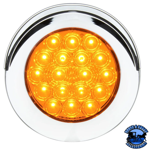 Dark Slate Gray 4" FLEET AMBER/CLEAR 18 LED FLANGE MT. W/VISOR BEZEL, 3 WIRES 4" ROUND