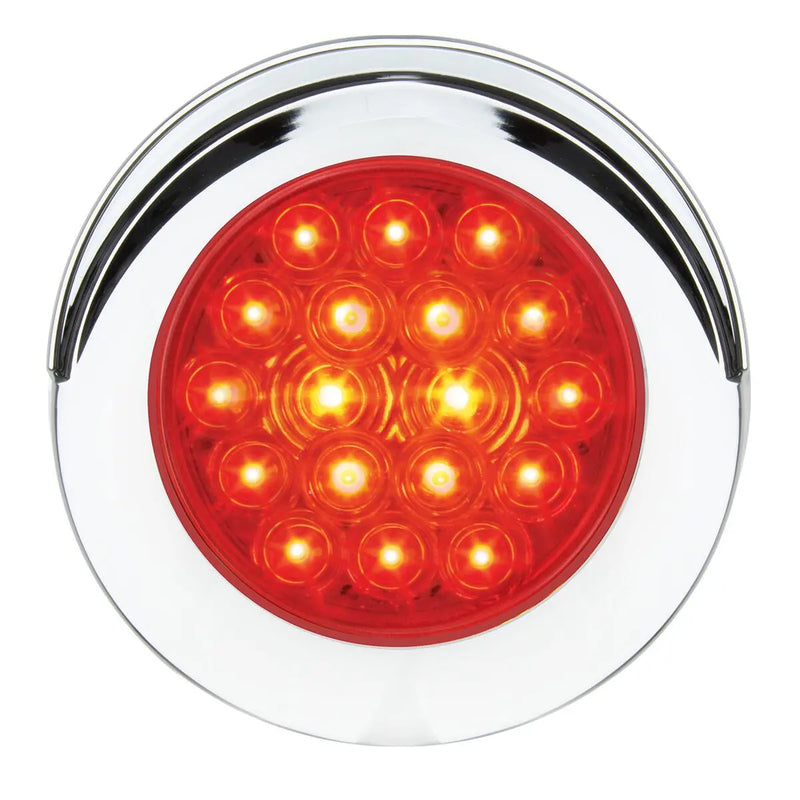 75887 Fleet Series 4" Flange Mount LED Light w/ Twist-On Bezel & 3 Wires,Red 4" ROUND Firebrick