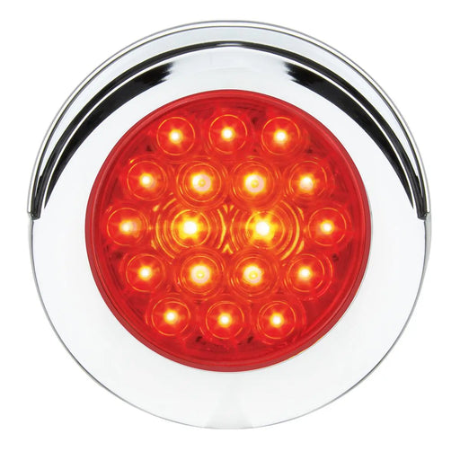 75887 Fleet Series 4" Flange Mount LED Light w/ Twist-On Bezel & 3 Wires,Red 4" ROUND Firebrick