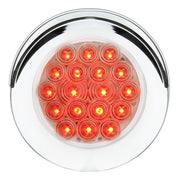 75888 Fleet Series 4" Flange Mount LED Light w/ Twist-On Bezel & 3 Wires, Red/Clear 4" ROUND White Smoke
