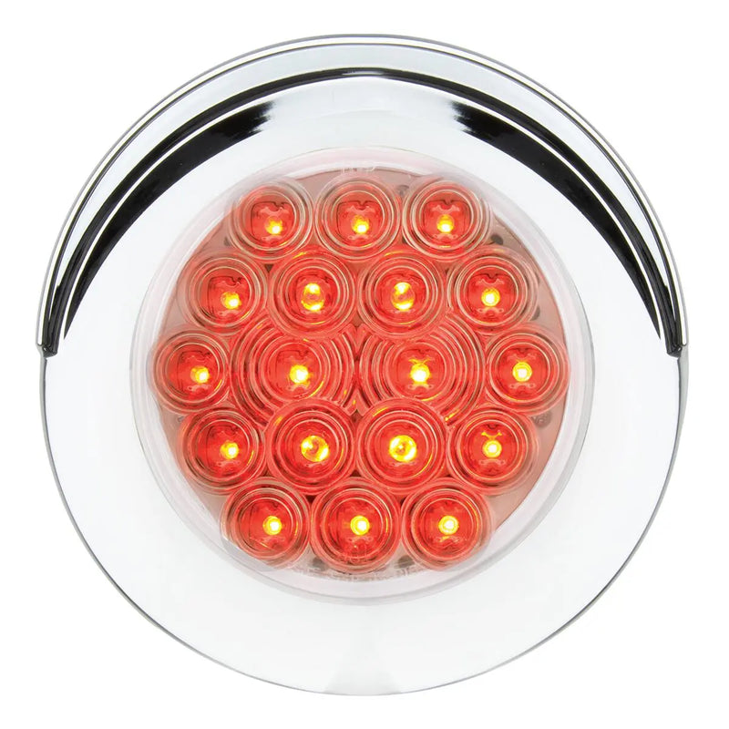 75888 Fleet Series 4" Flange Mount LED Light w/ Twist-On Bezel & 3 Wires, Red/Clear 4" ROUND White Smoke