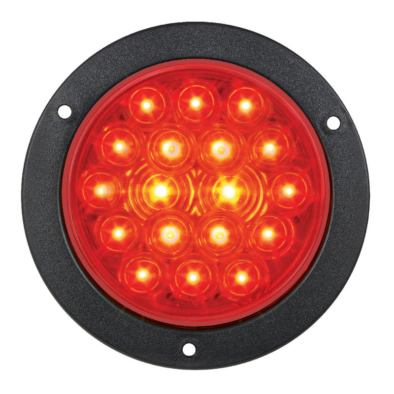 75892 Fleet Series 4" LED Light w/ Black Flange Mount & 3 Wires Firebrick