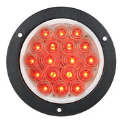 75893 Fleet Series 4" LED Light w/ Black Flange Mount & 3 Wires, Red/Clear Tomato