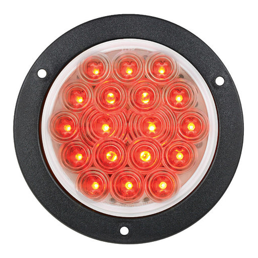 75893 Fleet Series 4" LED Light w/ Black Flange Mount & 3 Wires, Red/Clear Tomato