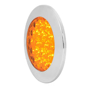 75894 Fleet Series 4" LED Light w/ Black Flange Mount & 3 Wires, Amber 4" ROUND Light Gray