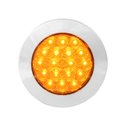 75901 Fleet Series 4" Flange Mount LED Light w/ Twist-On Bezel & 3-Pin Plug, Amber/clear 4" ROUND Orange