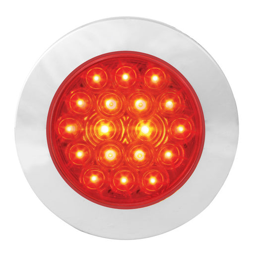 75902 Fleet Series 4" Flange Mount LED Light w/ Twist-On Bezel & 3-Pin Plug, Red 4" ROUND Light Gray