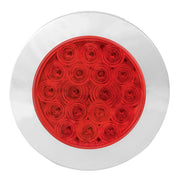 75902 Fleet Series 4" Flange Mount LED Light w/ Twist-On Bezel & 3-Pin Plug, Red 4" ROUND Firebrick
