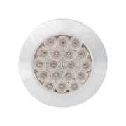75903 Fleet Series 4" Flange Mount LED Light w/ Twist-On Bezel & 3-Pin Plug, Red/Clear 4" ROUND Light Gray