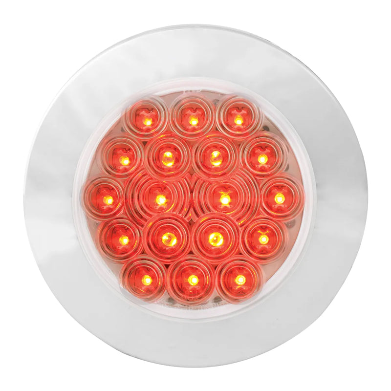 75903 Fleet Series 4" Flange Mount LED Light w/ Twist-On Bezel & 3-Pin Plug, Red/Clear 4" ROUND Chocolate