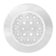 75904 Fleet Series 4" Flange Mount LED Light w/ Twist-On Bezel & 3-Pin Plug, White/Clear 4" ROUND Light Gray