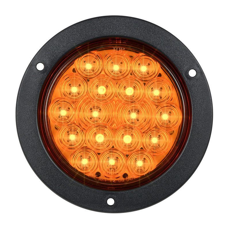 75910 Fleet Series 4" LED Light w/ Black Flange Mount & 3-Prong Plug, Amber Dark Slate Gray