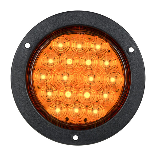 75910 Fleet Series 4" LED Light w/ Black Flange Mount & 3-Prong Plug, Amber Dark Slate Gray