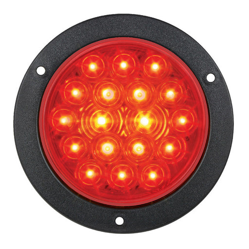 75912 Fleet Series 4" LED Light w/ Black Flange Mount & 3-Prong Plug, Red Firebrick