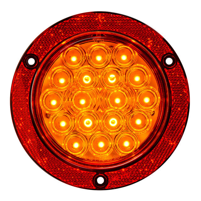 75915 Fleet Series 4" Flange Mount LED with Reflector Ring, Amber Black