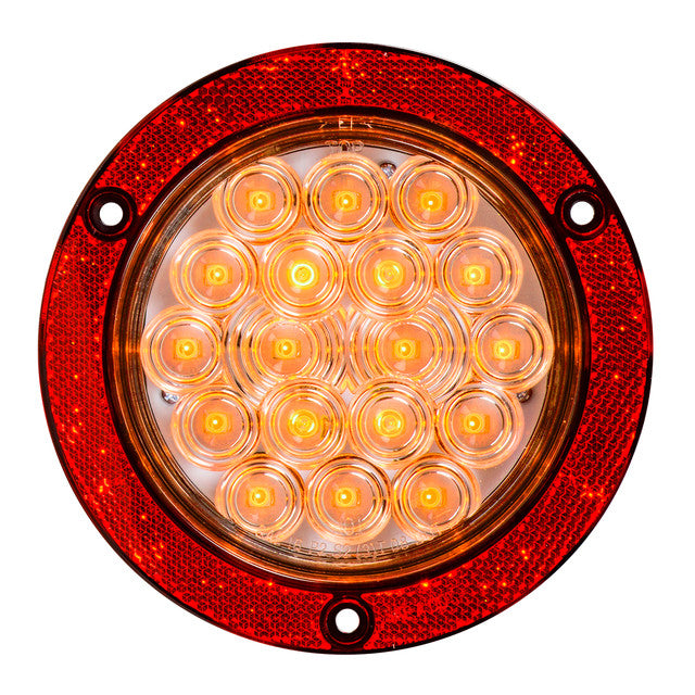 75916 Fleet Series 4" Flange Mount LED with Reflector Ring, Amber/Clear Sandy Brown