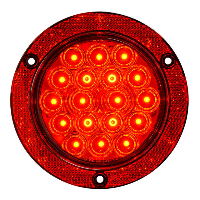 75917 Fleet Series 4" Flange Mount LED with Reflector Ring, Red Black